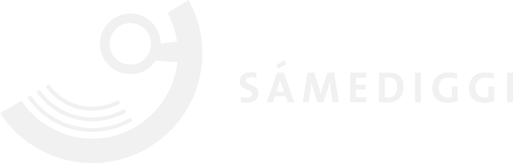 Sametingets logo i hvit farge.
